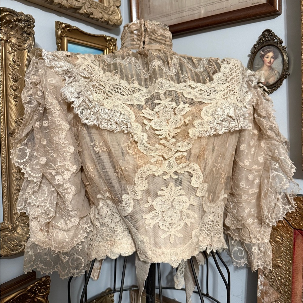 1880s Vintage Lace Victorian Bodice